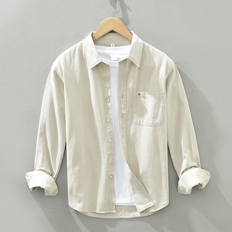 Loose Leisure All-matching Pocket Embroidered Shirt